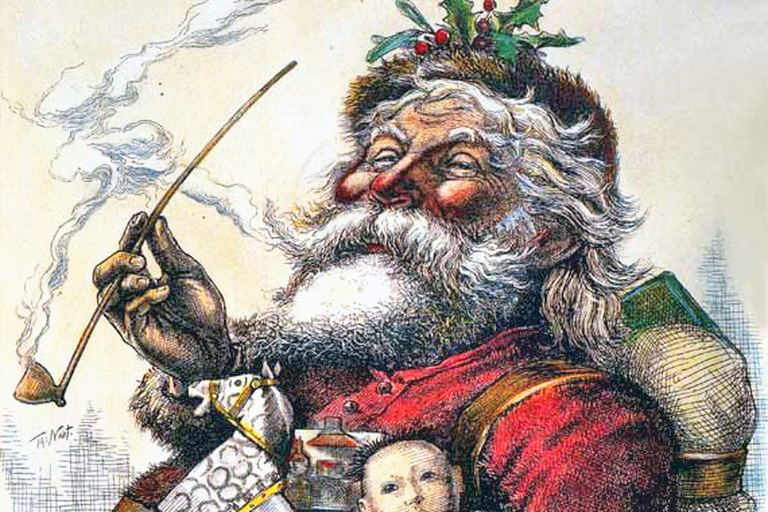 Portrait of Santa by Thomas Nast, published in Harper's Weekly, 1881