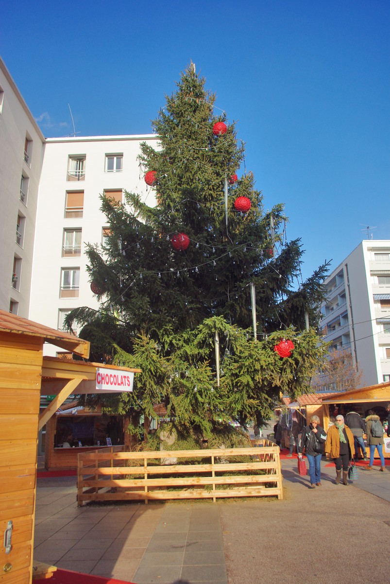 The Christmas tree in front of the Courier shopping centre © French Moments