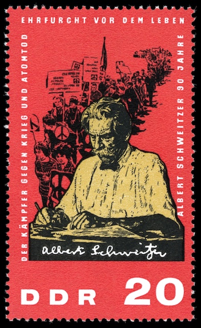 Albert Schweitzer on a GDR Stamp from 1965