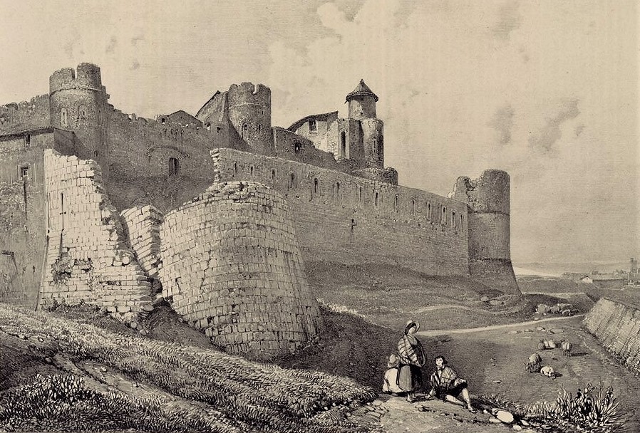 The ruins of the Cité of Carcassonne in 1834
