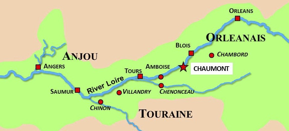 Situation Map of Chaumont-sur-Loire © French Moments