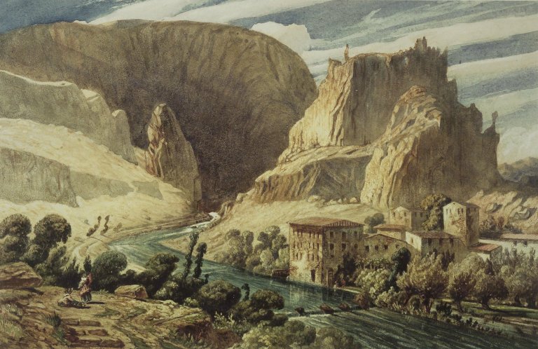 Fontaine-de-Vaucluse by Paul Huet circa 1839