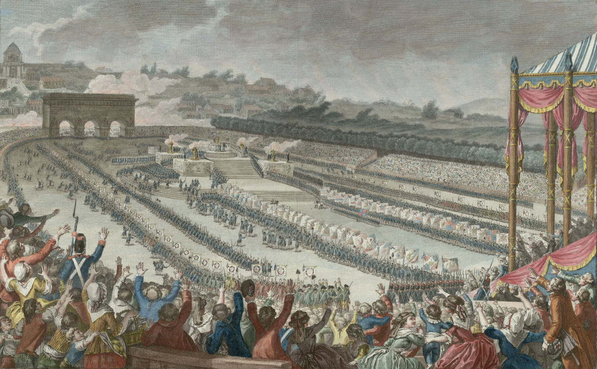 Fête de la Fédération 14 Juillet 1790 as seen form behind the King's tent