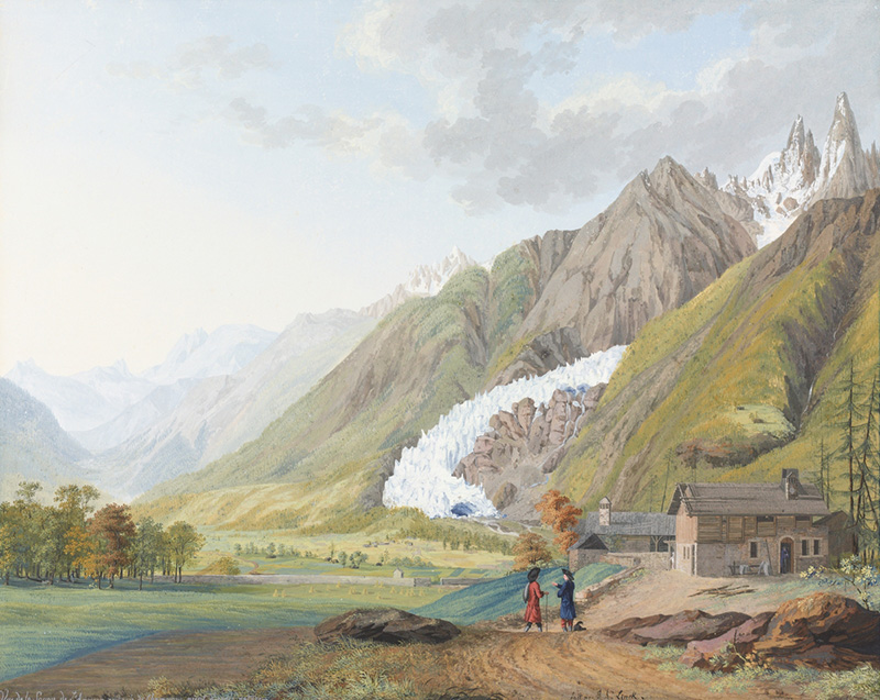 Mont-Blanc from Chamouni painting by Jean Dubois (early 20th C)