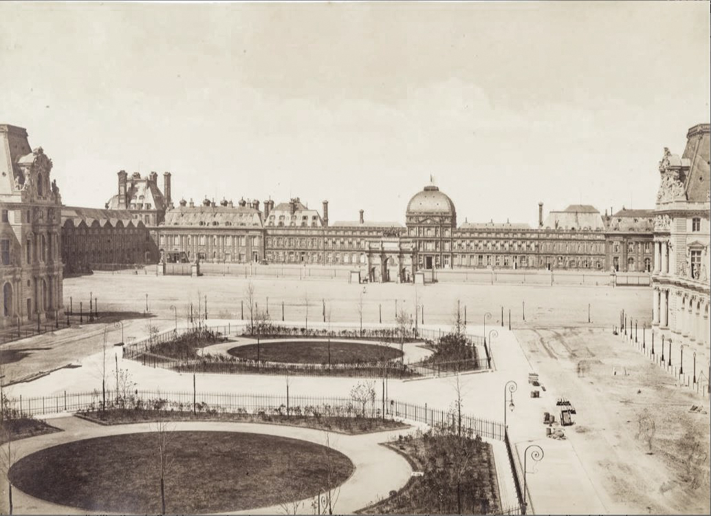 A photo from 1885 showing the Tuileries from the Louvre.