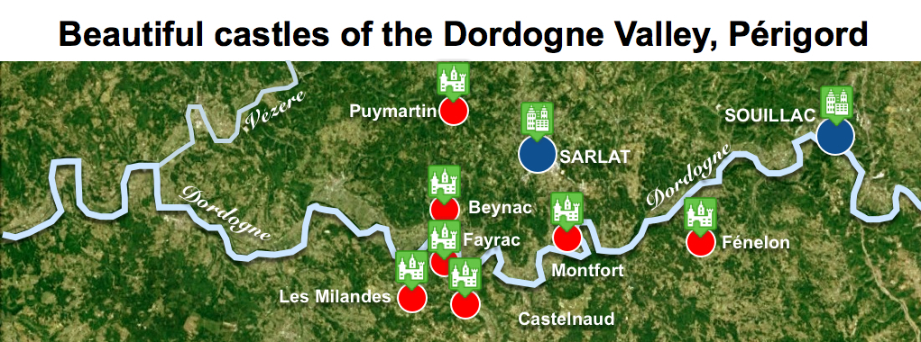 Maps of Dordogne Valley Périgord Noir - Beautiful Castles