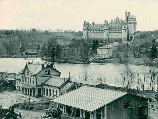 The Castle of Pierrefonds and the railway station circa 1910