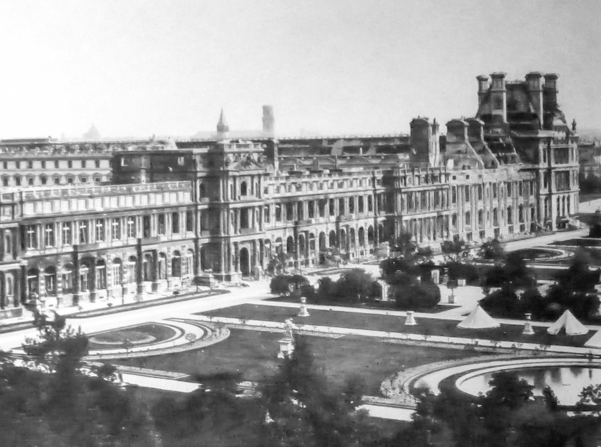 The façade walls of the Palais des Tuileries after the fire