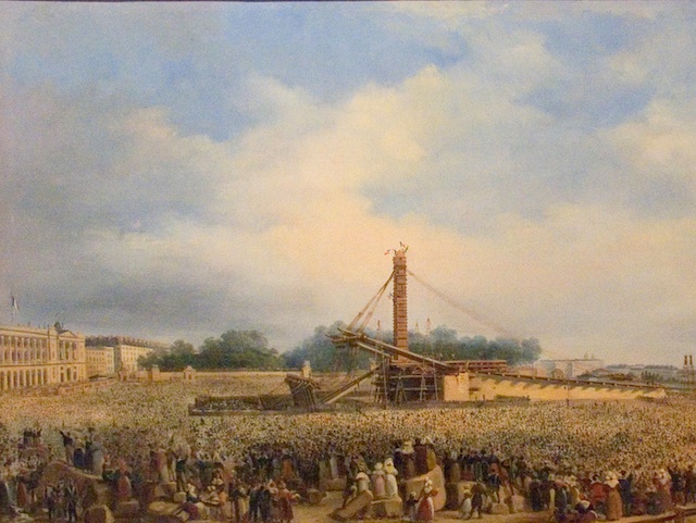 Erection of the Luxor Obelisk on Place de la Concorde in 1836