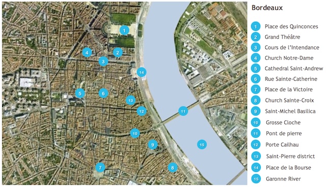 Map of Bordeaux by French Moments