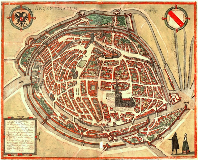 Map of Strasbourg in the Middle Ages
