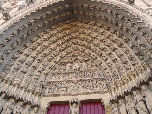 The Central Portal of Amiens Cathedral by Mattana, Wikipedia Commons