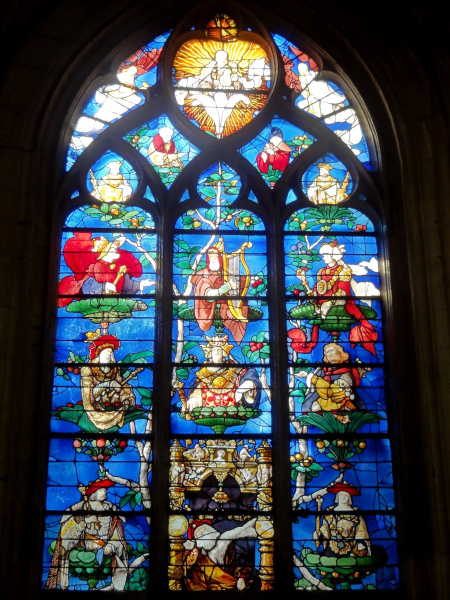 The Jesse Tree stained-glass in the church of Saint-Étienne [public domain]