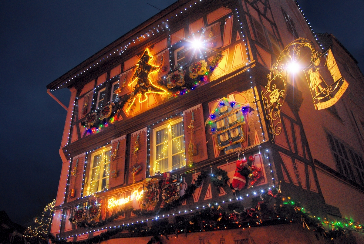 A much-decorated half-timbered house on Grand Rue, Colmar © French Moments