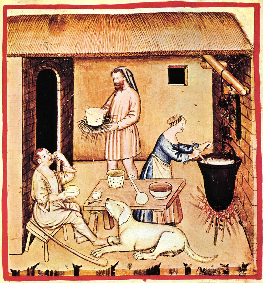 Cheese making in the Middle Ages (14th c)