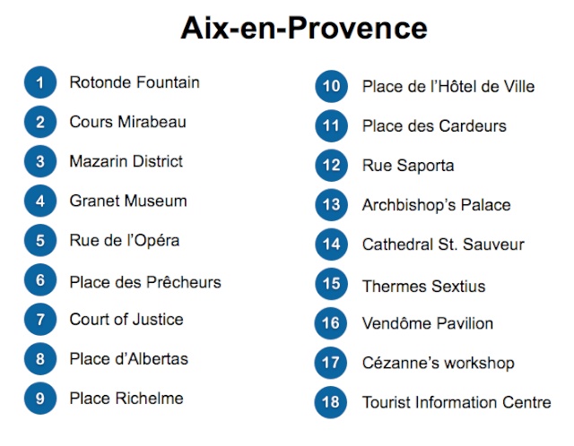 Aix-en-Provence Map Legend © French Moments