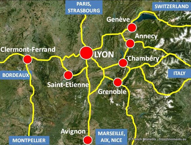 Lyon Situation Map © French Moments 