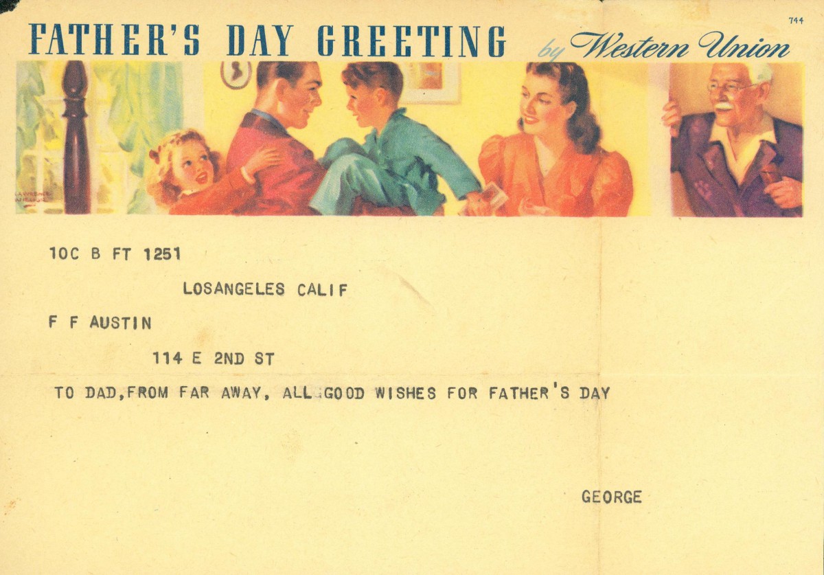 Father's Day Telegram circa 1941 © USMC Archives - licence [CC BY 2.0] from Wikimedia Commons