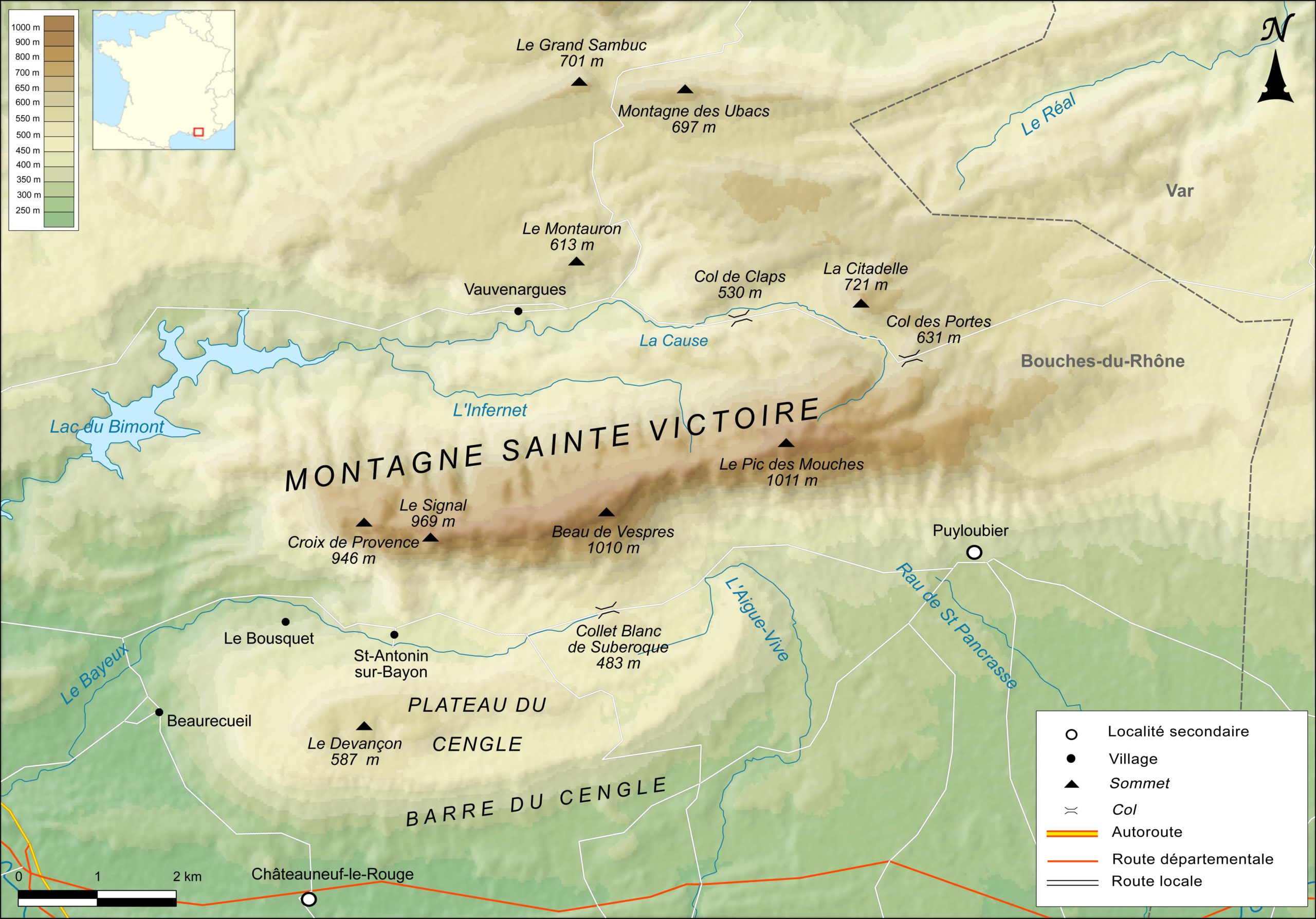 Map of Sainte-Victoire © Boldair - licence [CC BY-SA 4.0] from Wikimedia Commons