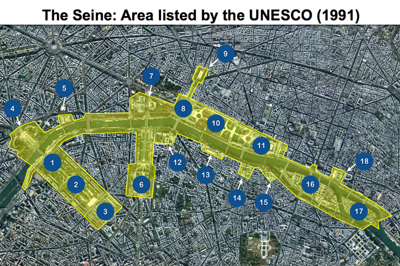 Seine in Paris Map Unesco