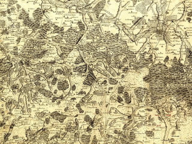 Cassini Map of the Brenne 18th century
