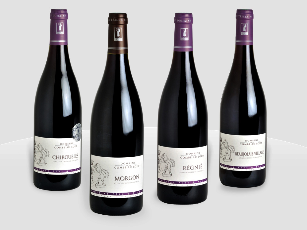 Beaujolais wines: chiroubles, morgon, régnié, and beaujolais-villages © Meziatcom - licence [CC BY-SA 3.0] from Wikimedia Commons