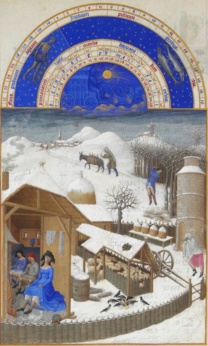 February from the calendar of Les Très Riches Heures du duc de Berry, 1412–1416