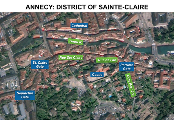 Map of St Claire district, Annecy