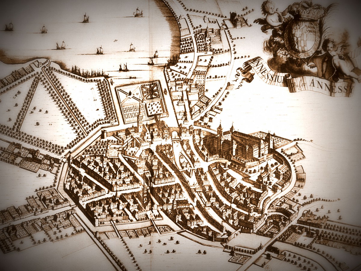 Map of Annecy in the 17th century