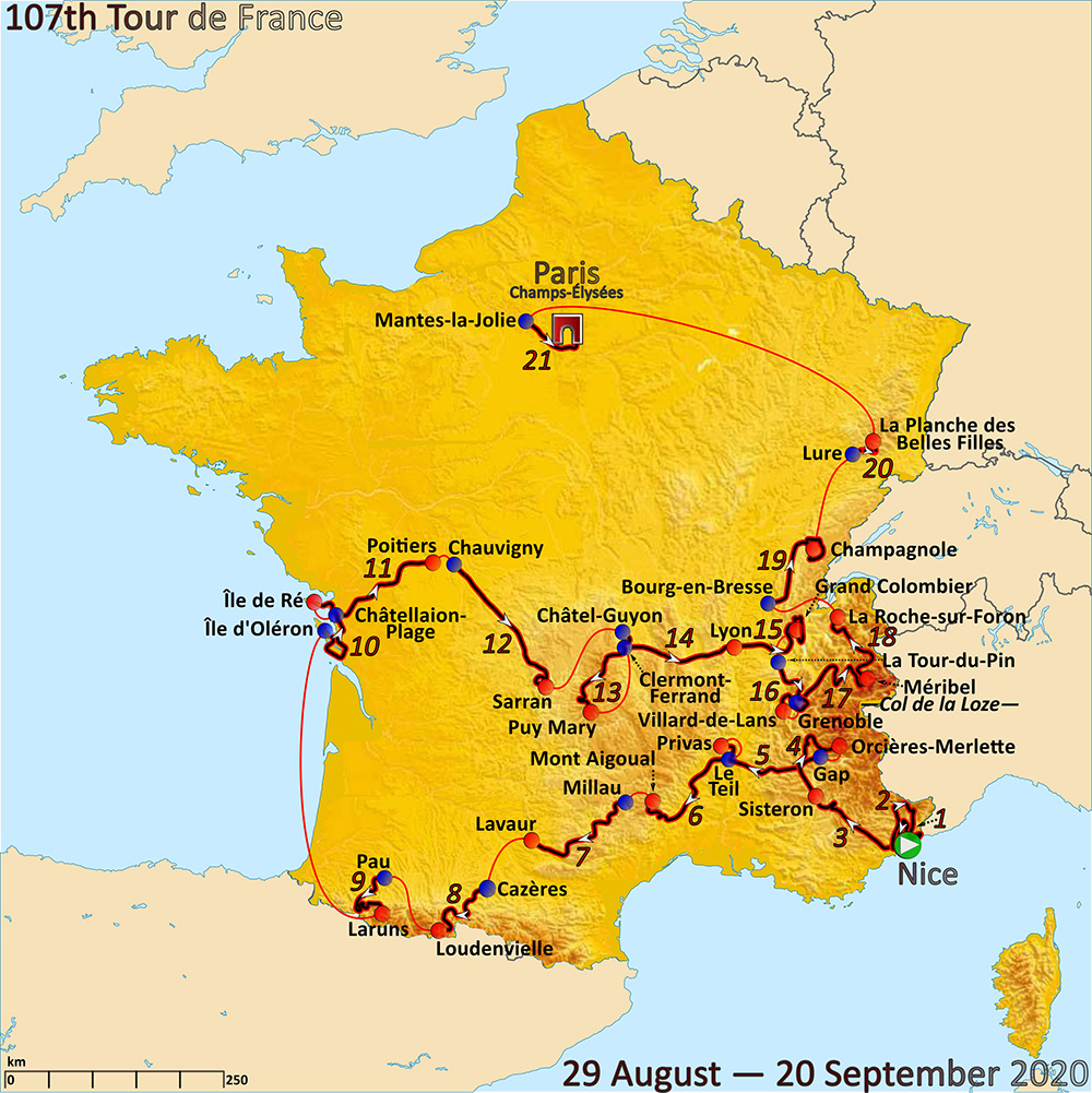 Tour de France 2020. Image by Andrei Loas - licence [CC BY-SA 4.0] from Wikimedia Commons