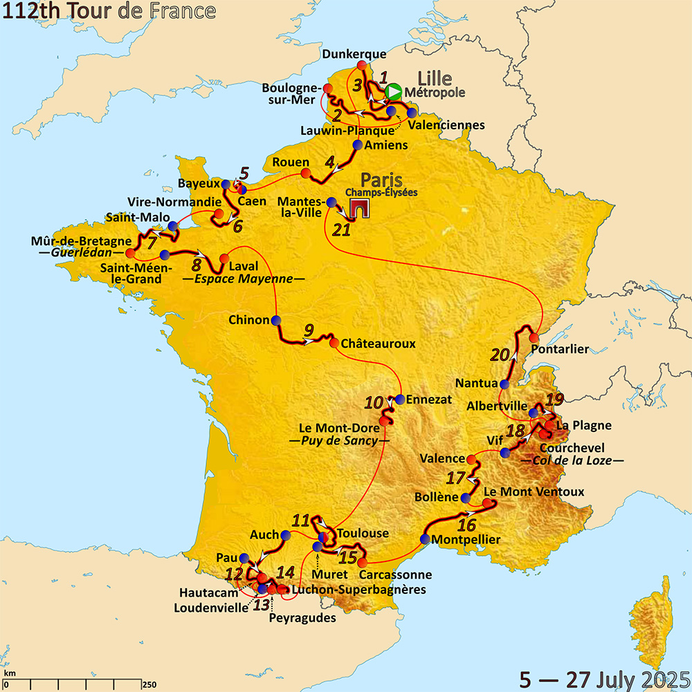 Tour de France 2025. Image by andrei Ioas - licence [CC BY 4.0] from Wikimedia Commons
