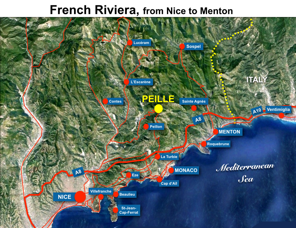 Peille Situation Map