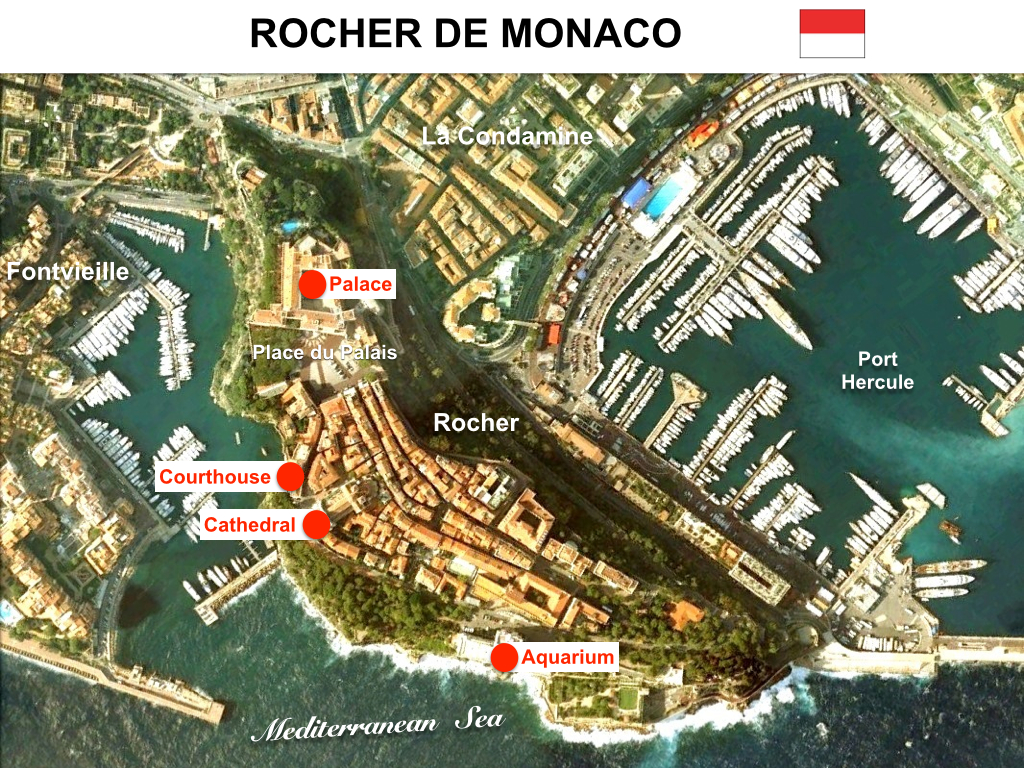 Rocher de Monaco Situation Map