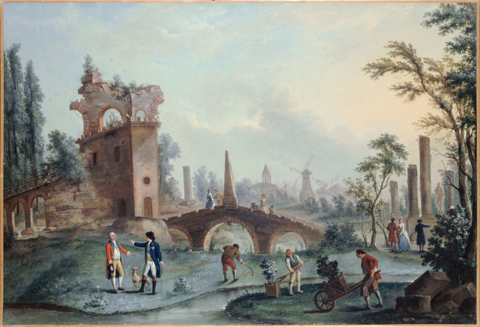 Vue des jardins de Monceau by Carmontelle (18th century)