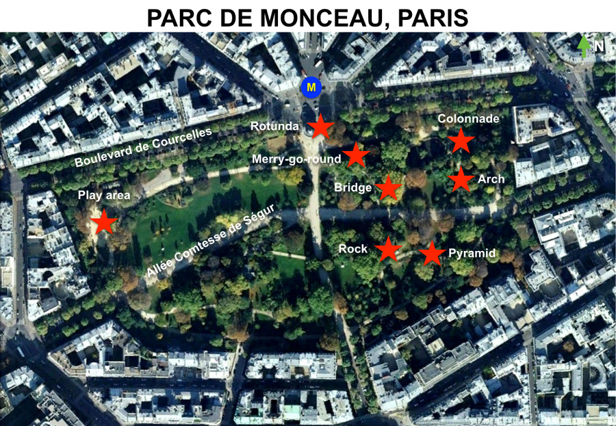 Map of Monceau Park by French Moments