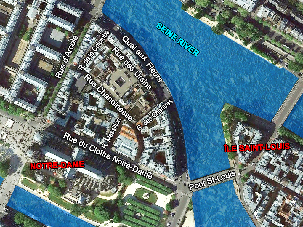 Hidden spots on the Ile de la Cité. Map by French Moments
