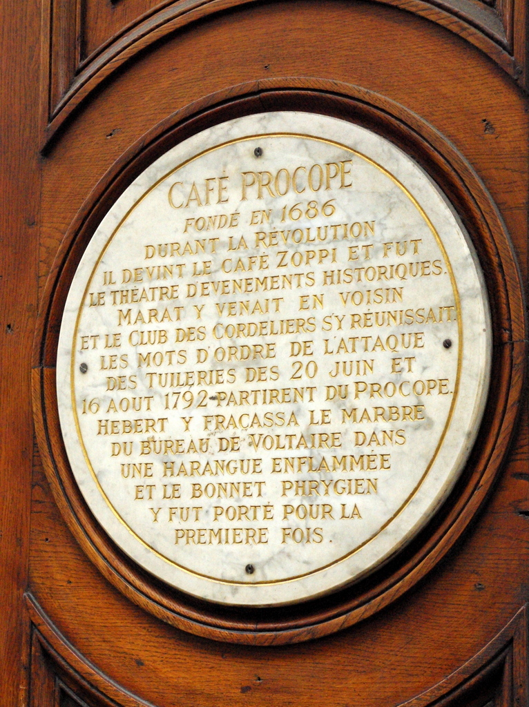 Commemorative Plaque at Le Procope © French Moments