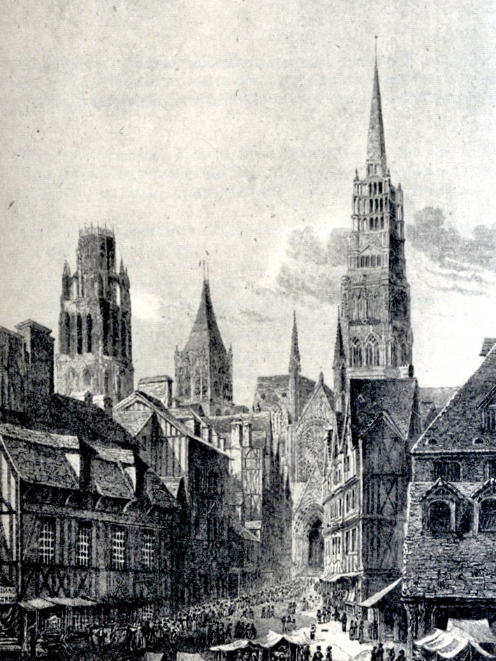 View of the Cathedral of Rouen before 1822