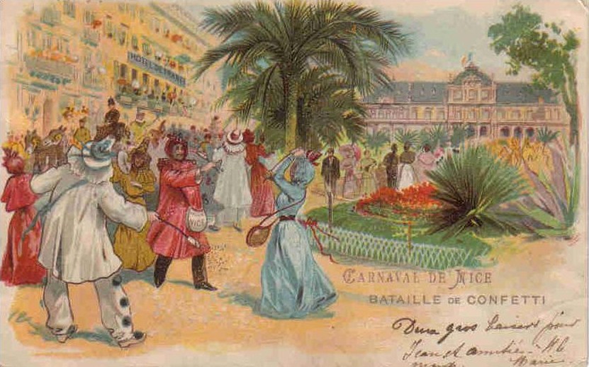 Confetti Battle in Nice circa 1904 [Public Domain]