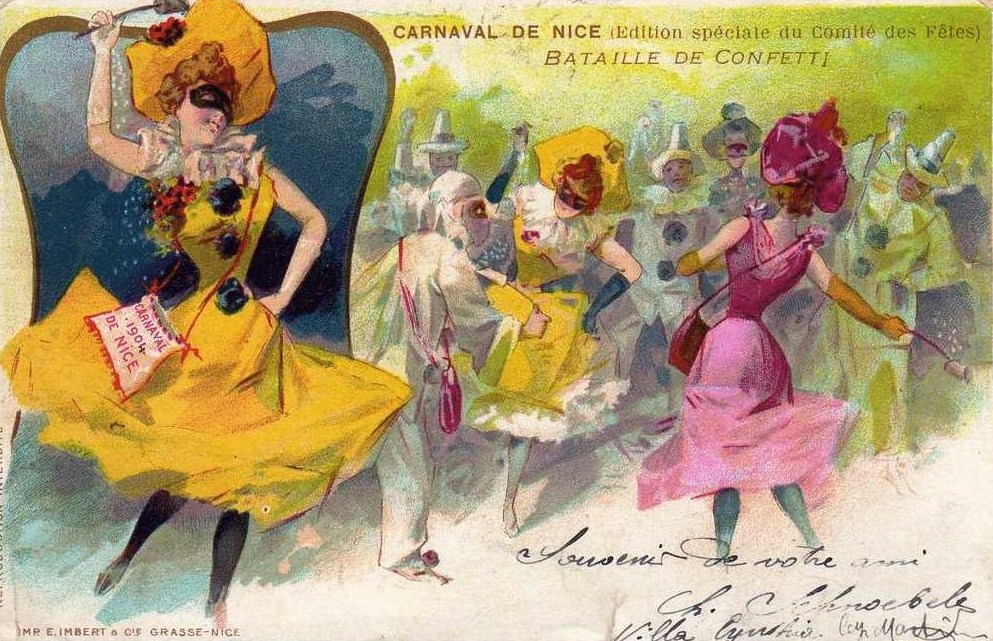Confetti Battle in Nice circa 1905 02 [Public Domain]