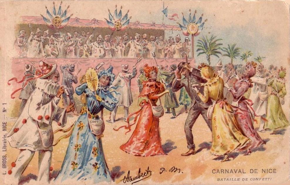 Confetti Battle in Nice circa 1905 [Public Domain]