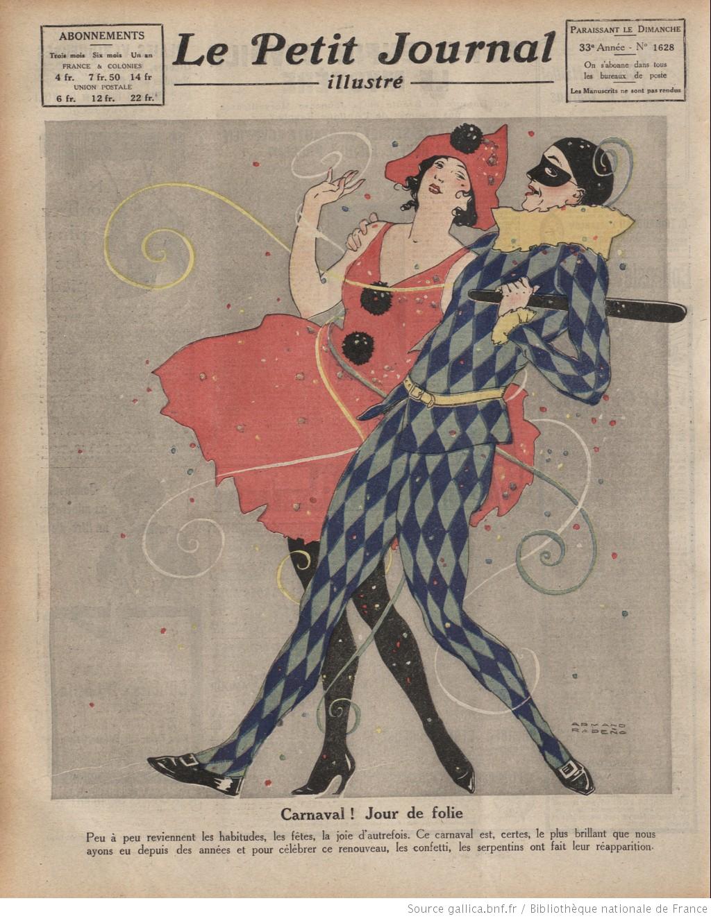 The 1920 edition of the Carnival featured on the Petit Journal illustré (#1628)