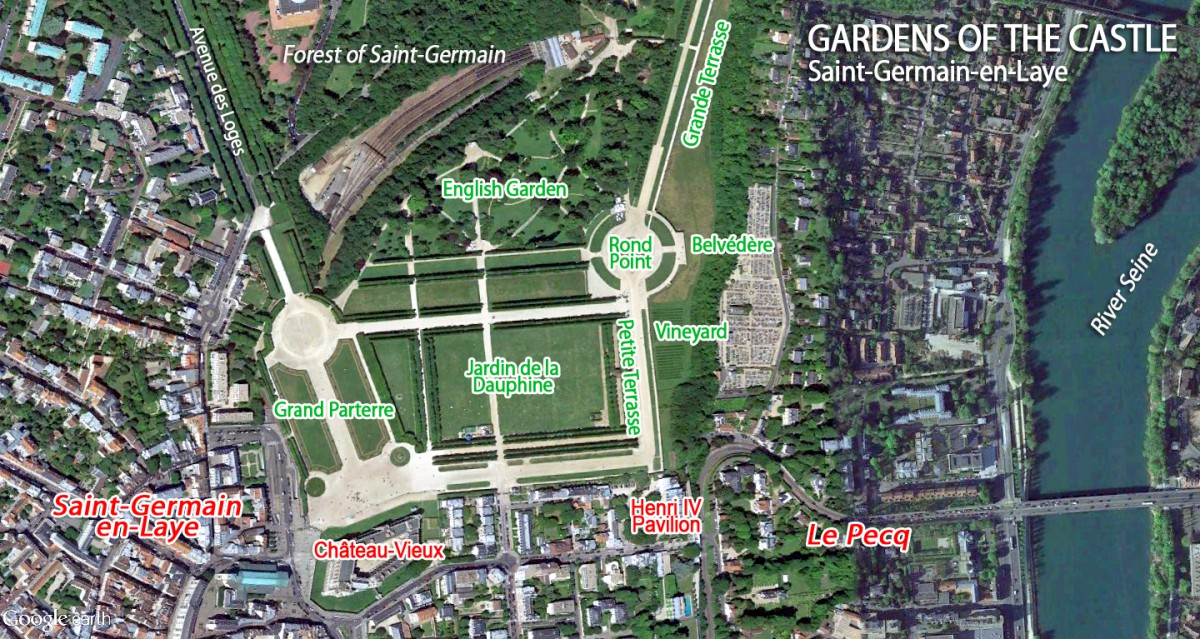 Map of Saint-Germain-en-Laye Castle and Gardens by French Moments
