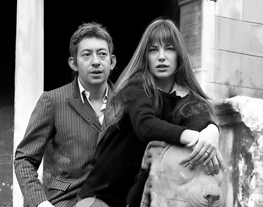Serge Gainsbourg and Jane Birkin in 1974. Photo by Umberto Prizzi [Public Domain via Wikimedia Commons]
