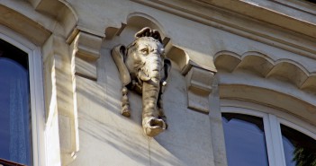 An elephant head near Les Halles, Paris