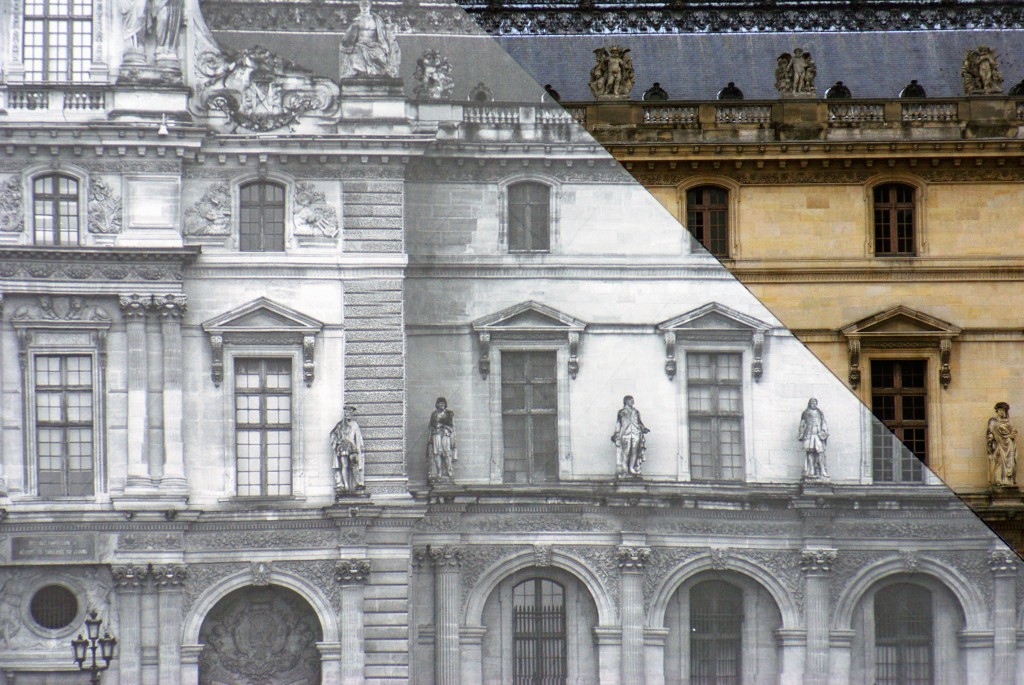 A closer look at the 'invisible' pyramid of the Louvre by JR © French Moments