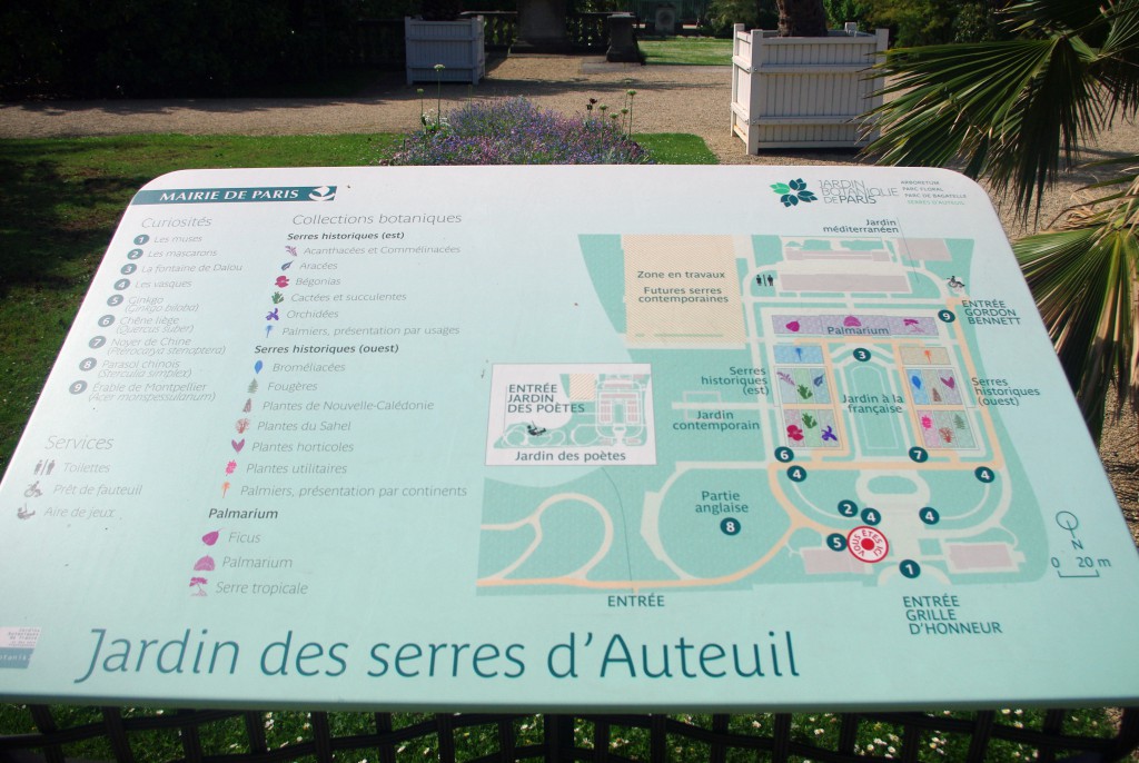 Map of the Jardin des Serres d'Auteuil © French Moments