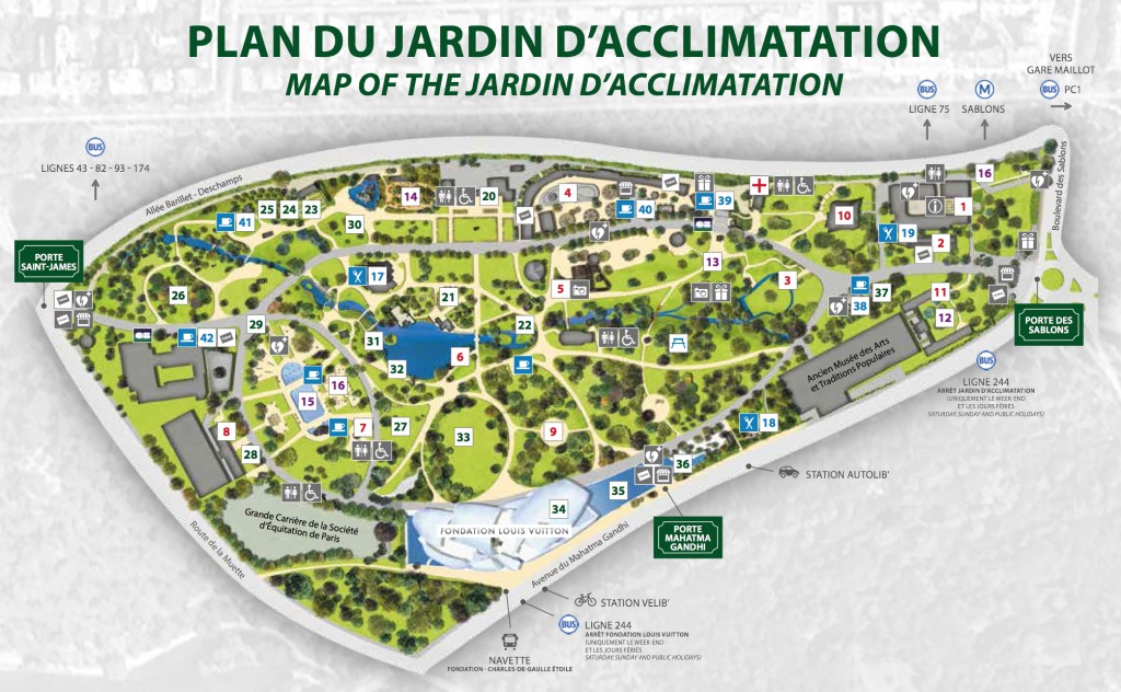 Map of the Jardin d'Acclimatation