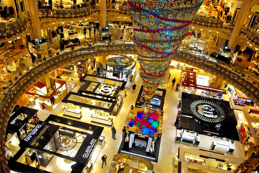 Galeries Lafayette, balconies and lower floor  Paris shopping, Galeries  lafayette, Paris france