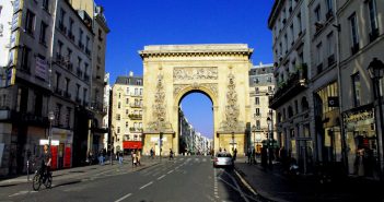 The triumphal arch of Porte Saint-Denis in Paris Porte Saint-Denis
